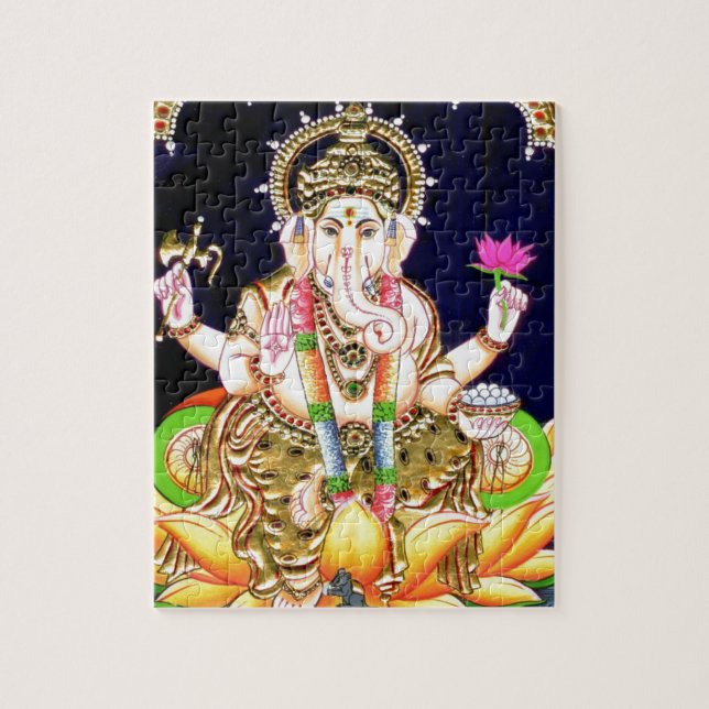 PUZZLE PEINTURE DE LOTUS GANESHA TANJORE (Vertical)