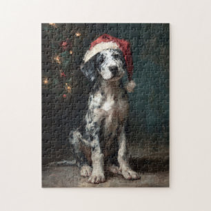 Puzzle Peinture de Noël de chiot Catahoula Leopard Dog
