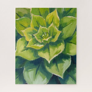Puzzle Peinture de plante succulente verte