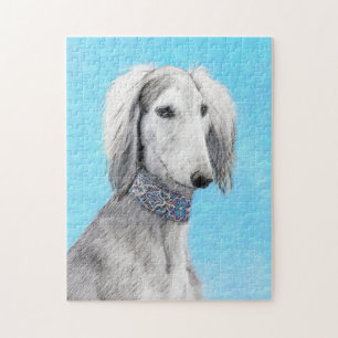 Puzzle Peinture de Saluki (Argent) - Joli art original de