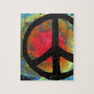 Puzzle Peinture de signe de paix d'arc-en-ciel d'art de