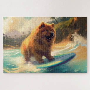 Puzzle Peinture de surf de la plage de Chow Chow