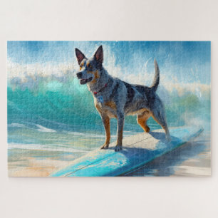 Puzzle Peinture de surf sur la plage de Blue Heeler