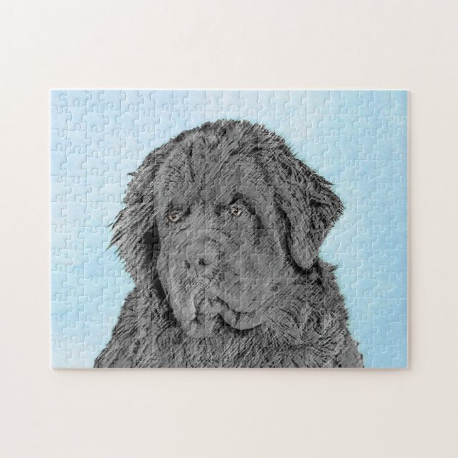 Puzzle Peinture de Terre-Neuve - Cute Original Chien Art (Horizontal)