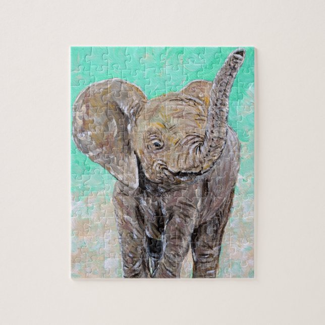 Puzzle Peinture des éléphants de bébé (Vertical)