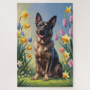 Puzzle Peinture des fleurs de printemps du Malinois