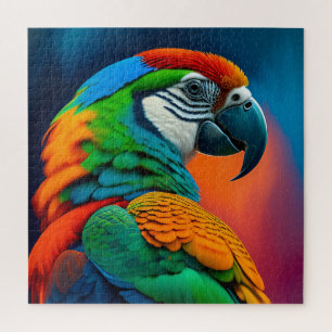 Puzzle Peinture d'oiseaux de perroquets Macaw coloré Impr