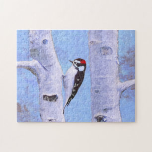Puzzle Peinture Downy Woodpecker - Art original pour oise