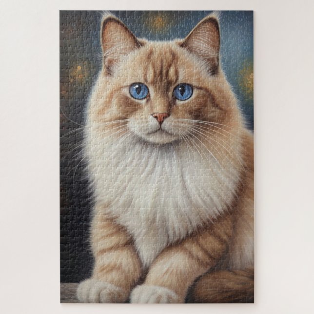 Puzzle Peinture élégante de chats Ragdoll (Vertical)