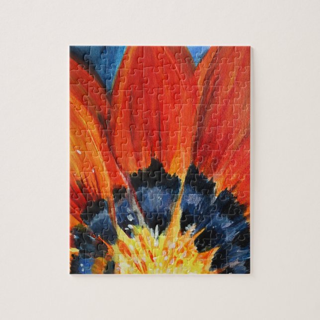 Puzzle Peinture florale Feuilles orange (Vertical)