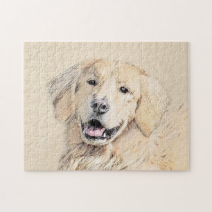 Puzzle Peinture Golden Retriever - Joli art original chie