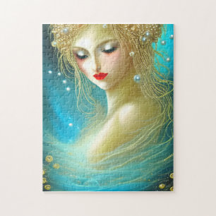Puzzle Peinture Imaginaire d'une femme nageant avec Exqui