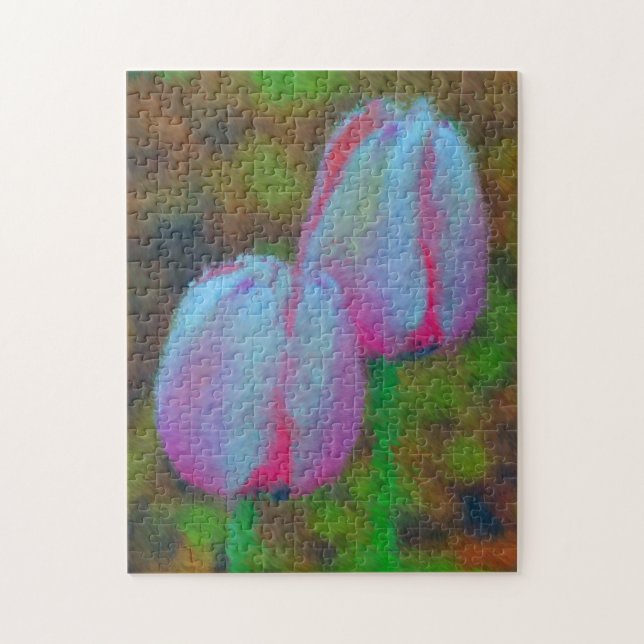 Puzzle Peinture impressionniste de Tulipe rose (Vertical)