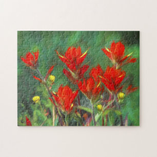 Puzzle Peinture indienne de pinceau - Art Fleur original