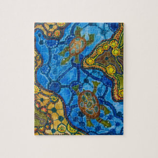 Puzzle Peinture indigène de tortues