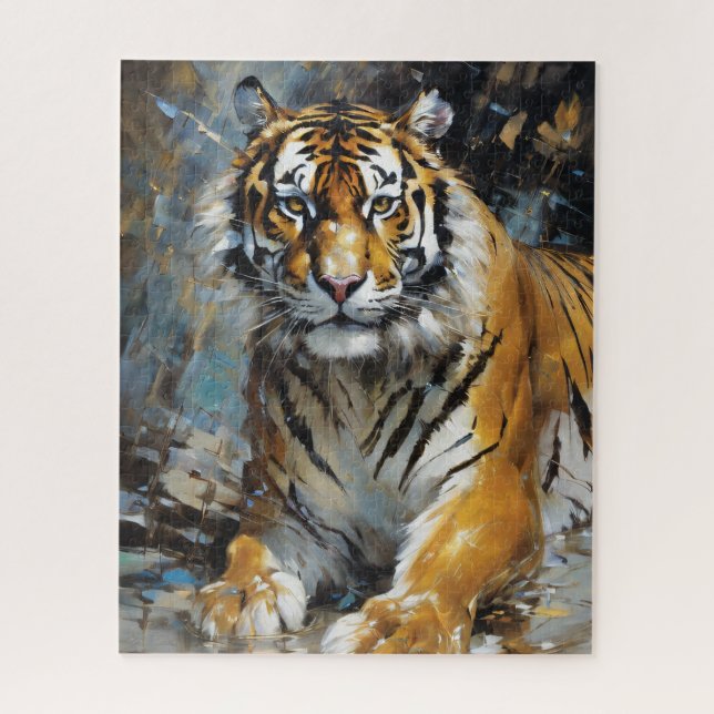Puzzle Peinture majestueuse sur le tigre (Vertical)