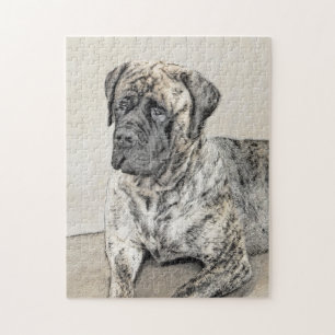 Puzzle Peinture mastiff anglaise (Brindle) - Dog Art