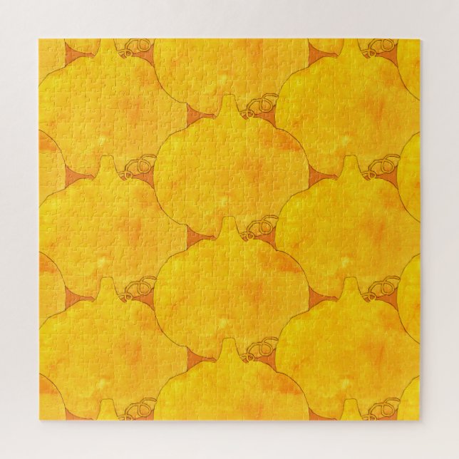 Puzzle Peinture Motif citrouille aquarelle (Vertical)