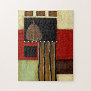 Puzzle Peinture multicolore de panneau avec la feuille