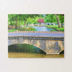 Puzzle Peinture numérique Bourton sur l'eau Royaume-Uni