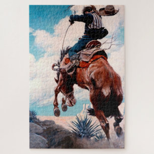 Puzzle Peinture occidentale de NC Wyeth «Bucking»