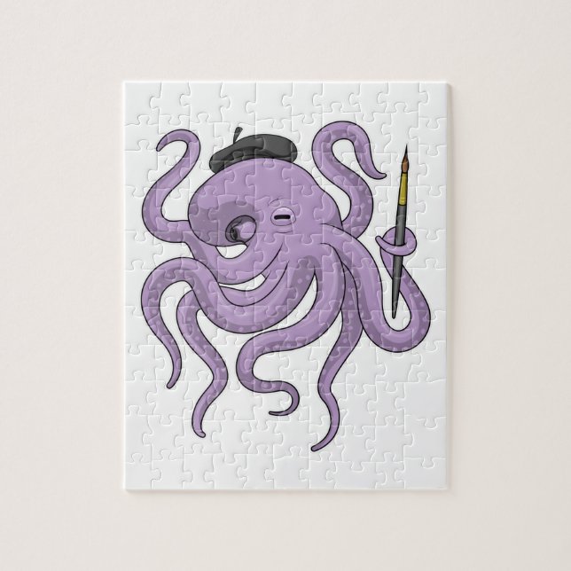 Puzzle Peinture Octopus Peinture brosse (Vertical)