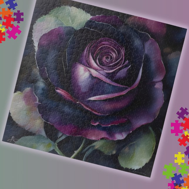 Puzzle Peinture Rose violet vive (Créateur téléchargé)