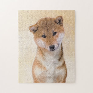 Puzzle Peinture Shiba Inu (Rouge) - Art Chien original