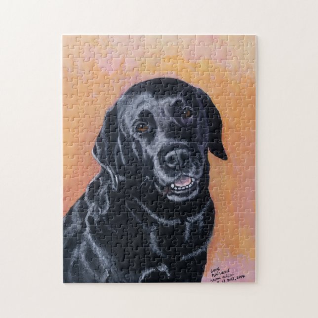 Puzzle Peinture souriante du Labrador noir (Vertical)