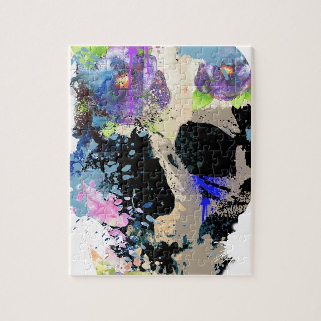 Puzzle Peinture squelettique de crâne fou d'imaginaire (Vertical)