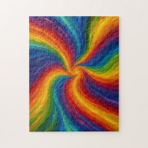 Puzzle Peinture texturée de tourbillons arc-en-ciel