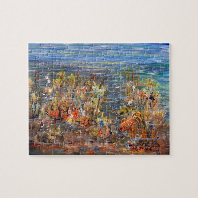 Puzzle Peinture tropicale d'aquarium de poissons du monde (Horizontal)