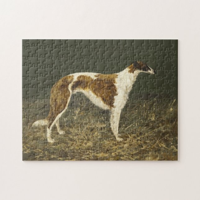 Puzzle Peinture Vintage de Borzoi (Horizontal)