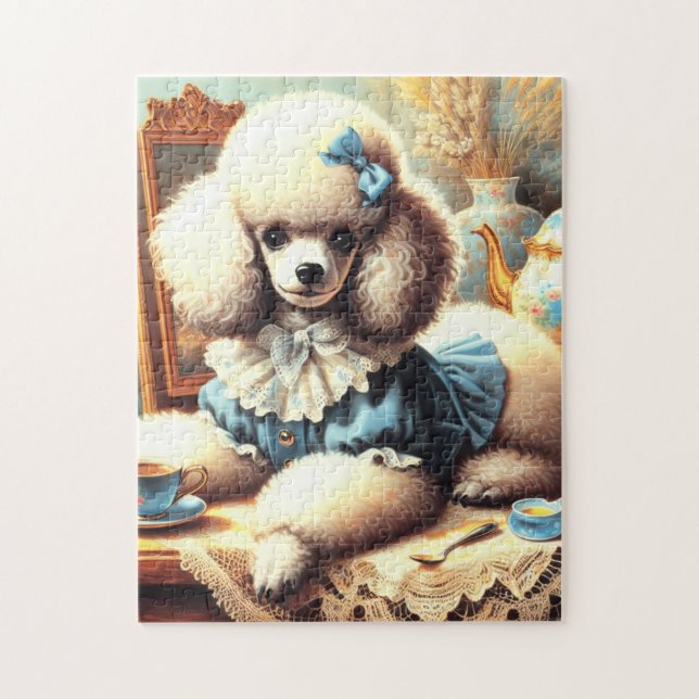 Puzzle Peinture vintage de caniche (Vertical)