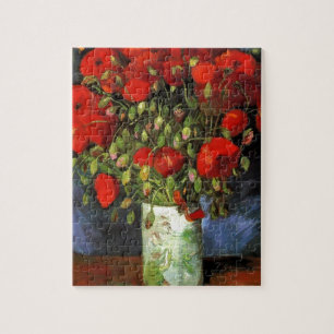 Puzzle Peinture vintage de Van Gogh Vase de fleurs en fle