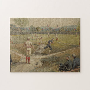 Puzzle Peinture Vintage d'un jeu de baseball (1887)