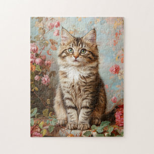 Puzzle Peinture vintage Maine Coon Kitten
