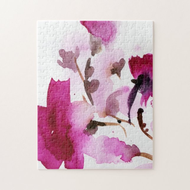 Puzzle Peintures florales abstraites 4 d'aquarelle (Vertical)