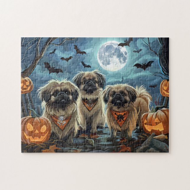 Puzzle Pékingese Halloween Éffrayant (Horizontal)