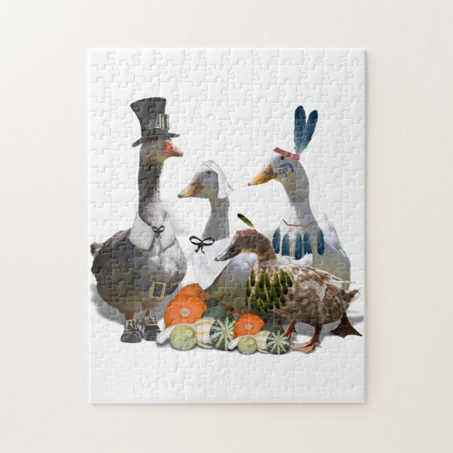 Puzzle Pèlerin de Thanksgiving et Canards indiens (Vertical)