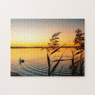 Puzzle Pélican Bird Lake Water Plantes paysage