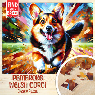 Puzzle Pembroke Welsh Corgi Portrait de chien en acryliqu