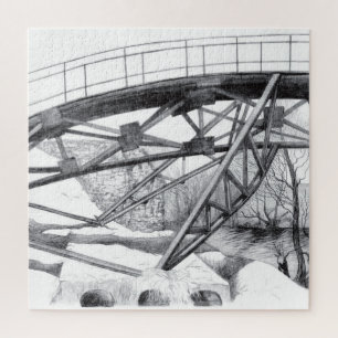 Puzzle Pencilart de passerelle antique Monochrome