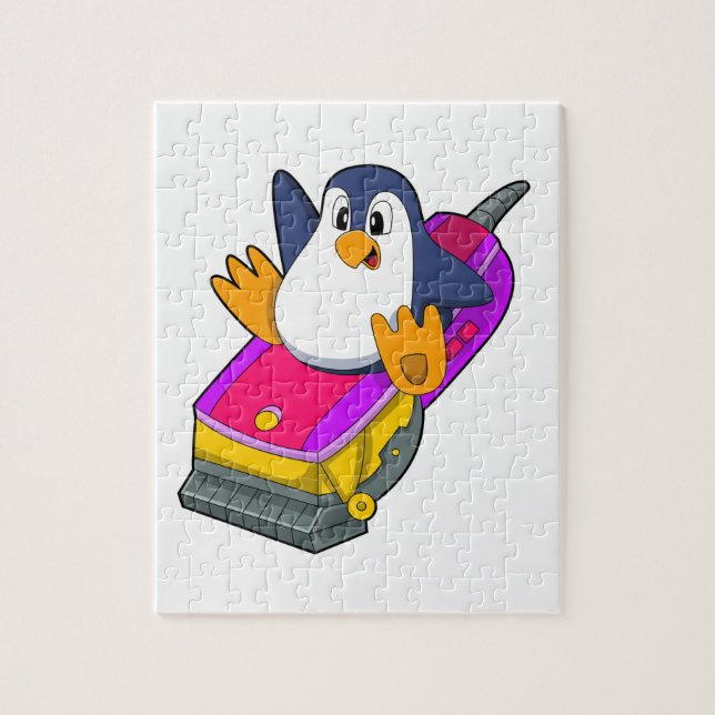 Puzzle Penguin comme coiffeur avec Razor (Vertical)