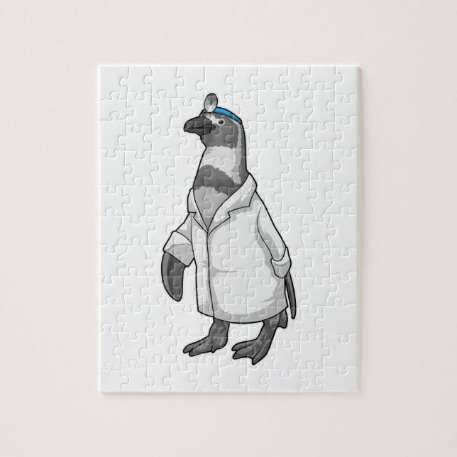 Puzzle Penguin comme docteur avec le manteau du docteur (Vertical)