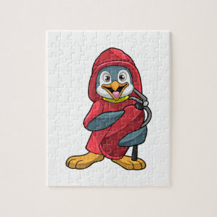 Puzzle Penguin comme pompier avec Extinguisher