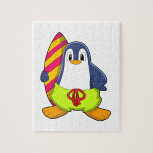 Puzzle Penguin comme surfer avec Surfer