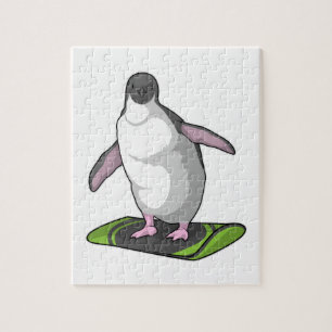 Puzzle Penguin en Snowboardeur avec Snowboard