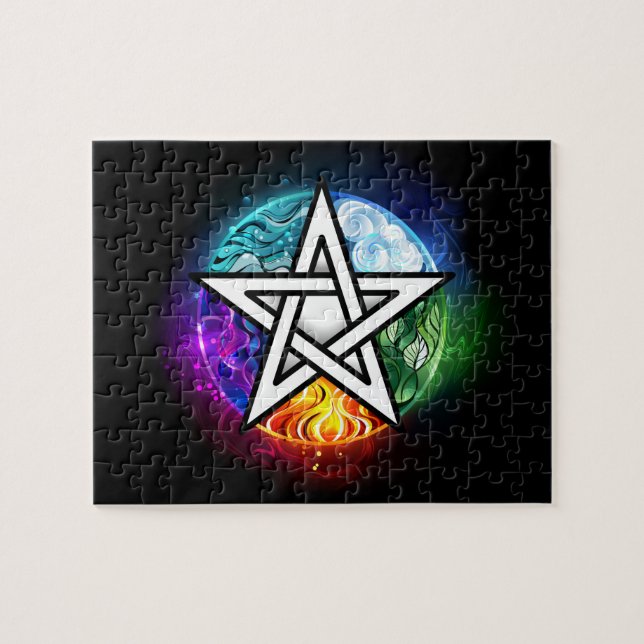 Puzzle pentagramme du Wiccan (Horizontal)