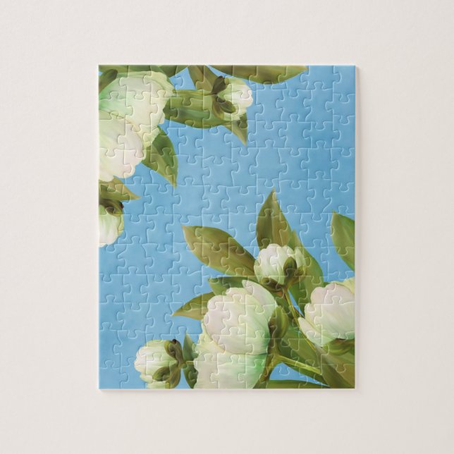 Puzzle Peonies blanches classiques Bouquet floral (Vertical)